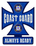 "Coast Guard" Iron Cross Metal Sign